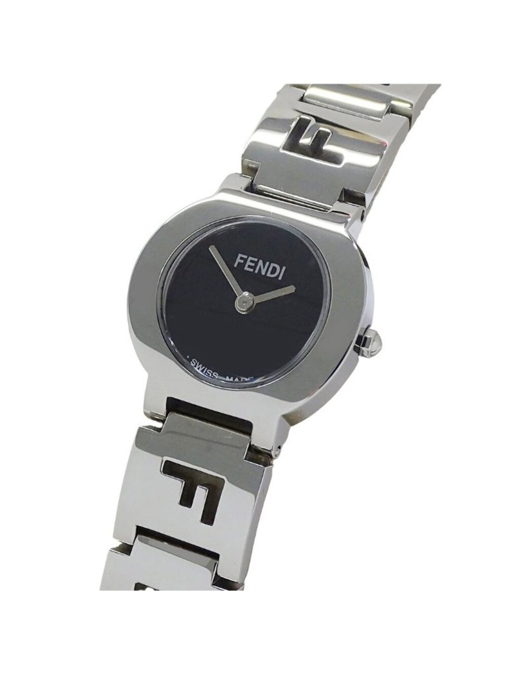 Fendi Watch Orologi Quartz Stainless Steel Silver Black